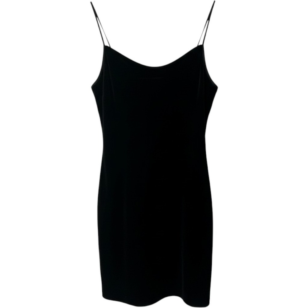 Banana Republic Womens Black Velvet Spaghetti Strap Mini Bodycon Dress Size S